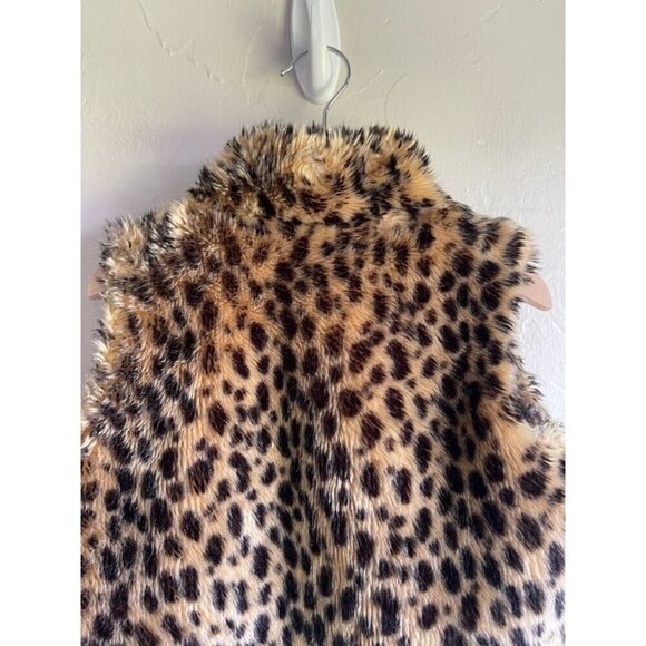 Crewcuts J. Crew Size 3 Faux Fur Cheetah Leopard Vest Full Zip Tan Brown - Picture 6 of 10
